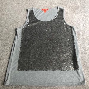 Gray, sparkling tank top